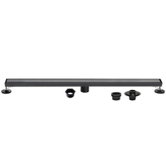 Linear Shower Drain, Watercourse, 60 Inch with Tile Insert in Matte Black