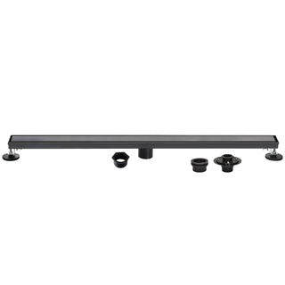 Linear Shower Drain, Watercourse, 60 Inch with Tile Insert in Matte Black