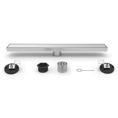 Linear Shower Drain, Watercourse, 72-Inch with Reversible Tile Insert in Brushed Nickel