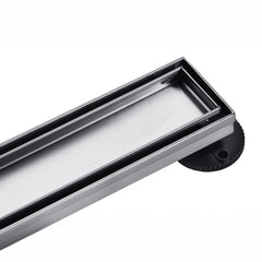 Linear Shower Drain, Watercourse, 72-Inch with Reversible Tile Insert in Brushed Nickel