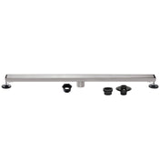 Linear Shower Drain, Watercourse, 72 Inch with Reversible Tile Insert in Brushed Nickel
