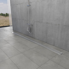 Linear Shower Drain, Watercourse, 72 Inch with Reversible Tile Insert in Brushed Nickel