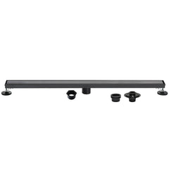 Linear Shower Drain, Watercourse, 72-Inch with Tile Insert in Matte Black