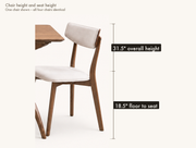 Seat height | chair overall height and seat height labeled in inches