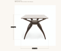 Dimensions | table width, length and height labeled in inches