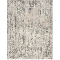 Full rug | brecon beige, grey and ivory abstract rug, flat studio view of the full pattern