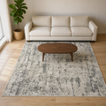 In the room | brecon beige, grey and ivory abstract rug in a living room