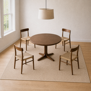 In the room | llugwy pale natural jute rug beneath a dining set