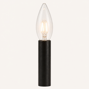 Bulb | close view of the candle sleeve and clear flame-tip bulb
