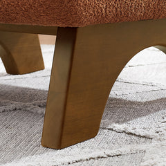 Lounge Chair, Tufted Back, Orange Sherpa Upholstery