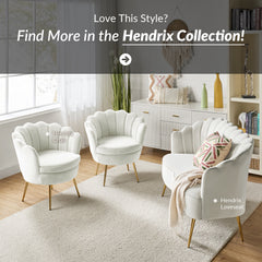 Loveseat, Ivory Velvet, Channel-Tufted Back, Gold Metal Legs