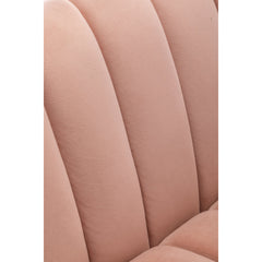 Loveseat, Tufted Velvet in Pink with Golden Legs