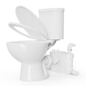 Macerating Toilet, Two-Piece, 600W, 4 Water Inlets, Round Bowl, White