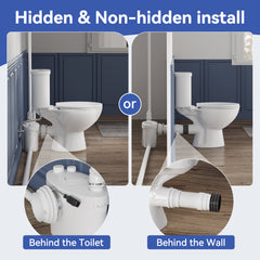 Macerating Toilet, Two-Piece, 600W, 4 Water Inlets, Round Bowl, White