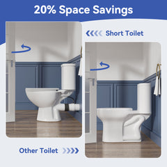 Macerating Toilet, Two-Piece, 600W, 4 Water Inlets, Round Bowl, White