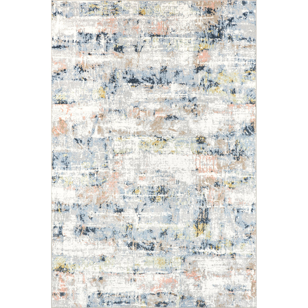 Machine Washable Area Rug, 9 ft x 12 ft in Blue/Gray
