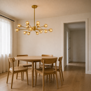 Scale | the chandelier beside a full doorway in the dining room, true size