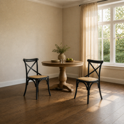 Scale | the pair against a full window in the plaster dining room, true size