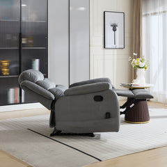 Manual Recliner Chair with Lumbar Massage, Gray Polyester with Black Legs
