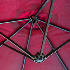 Market Umbrella, 15 Ft x 9 Ft Rectangular Polyester Canopy in Red