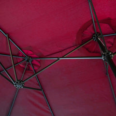Market Umbrella, 15 Ft x 9 Ft Rectangular Polyester Canopy in Red