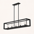 Studio side | Side view of the rectangular cage, clear shades, canopy, and rods