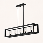Studio side | Side view of the rectangular cage, clear shades, canopy, and rods