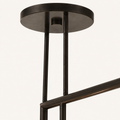 Canopy | close view of the ceiling canopy, twin rods, and arm joint