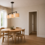 Scale | uncropped dining room showing true hang height beside a doorway