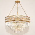 Front | studio front of the gold crystal drum and cascading tiers