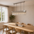 Angle | marnau Baluden 8-Light Crystal Pendant from a window-side dining-room angle