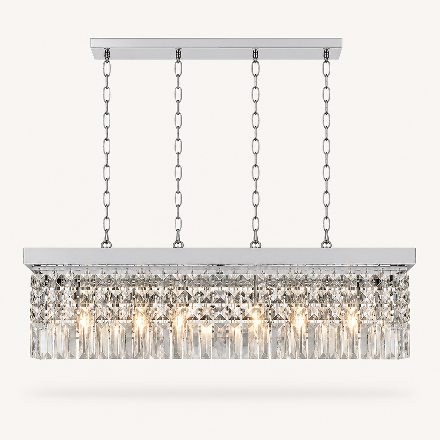 Front | marnau Baluden 8-Light Crystal Pendant front studio view