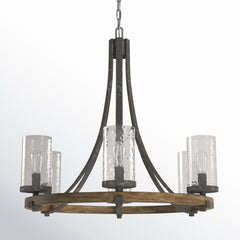 Front | Straight-on view of the Marnau Bannec 6-Light Wagon Wheel Chandelier