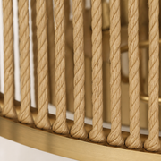 Close detail | twisted natural rope strands and brass rim