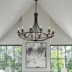 Room | The Marnau Callot 12-Light Wagon Wheel Chandelier in a styled room