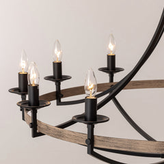 Detail | Close view of the Marnau Callot 12-Light Wagon Wheel Chandelier