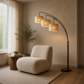 Angle | marnau Creizic 3-Light Tree Floor Lamp from a second reading-room angle