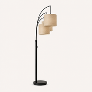 Side | marnau Creizic 3-Light Tree Floor Lamp side profile on a warm-white studio background