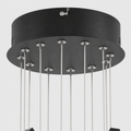 Canopy detail | round matte black canopy with cable anchors and thin suspension cables