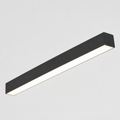 Close detail | matte black metal edge and continuous warm-white integrated LED diffuser