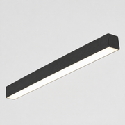 Close detail | matte black metal edge and continuous warm-white integrated LED diffuser