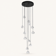 Front | studio front of the black canopy and twelve crystal drops