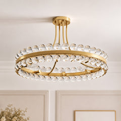 Angle | Three-quarter view of the Marnau Guehedec 8-Light Semi-Flush Mount