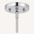 Close view | chrome-tone round canopy, rod collar, and mounting screws