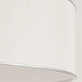 Close view | plain off-white linen-blend shade weave and silver edge binding