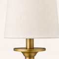Texture | close view of the plain off-white linen weave and brass bobeche