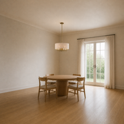 Scale | the chandelier against a full floor-to-ceiling door in the dining room, true size