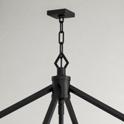 Hardware | marnau Lampaul 4-Light Lantern Chandelier close view of its black chain and canopy connector