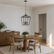 Scale | marnau Lampaul 4-Light Lantern Chandelier beside a full-height dining-room doorway for scale
