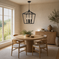 Angle | marnau Lampaul 4-Light Lantern Chandelier from a second pale-oak dining-room angle